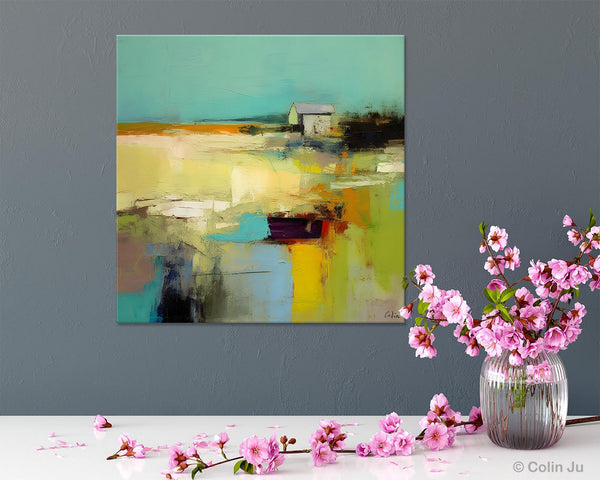 Landscape Canvas Paintings, Original Landscape Paintings, Abstract Wall Art Painting for Living Room, Oversized Acrylic Painting on Canvas-artworkcanvas
