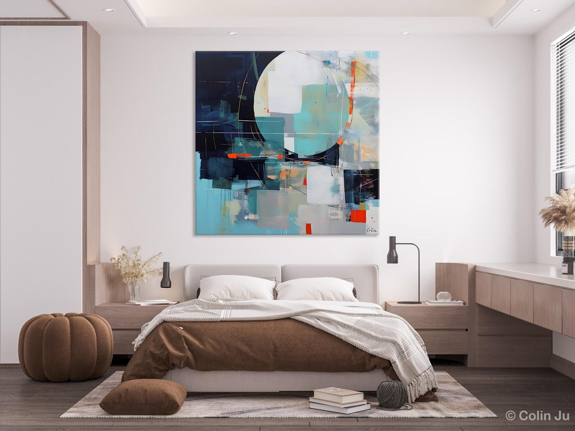 Large Abstract Painting for Bedroom, Modern Acrylic Artwork, Original Abstract Wall Art, Modern Canvas Paintings, Contemporary Canvas Art-artworkcanvas
