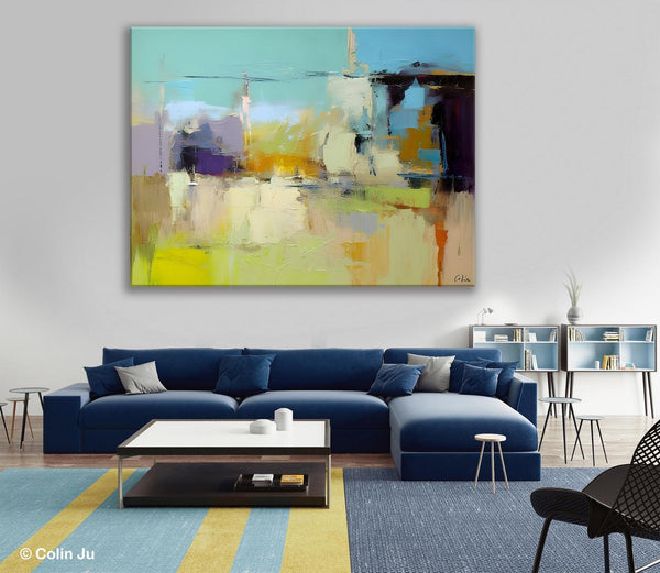 Large Acrylic Paintings on Canvas, Original Abstract Art, Contemporary Acrylic Painting on Canvas, Oversized Modern Abstract Wall Paintings-artworkcanvas