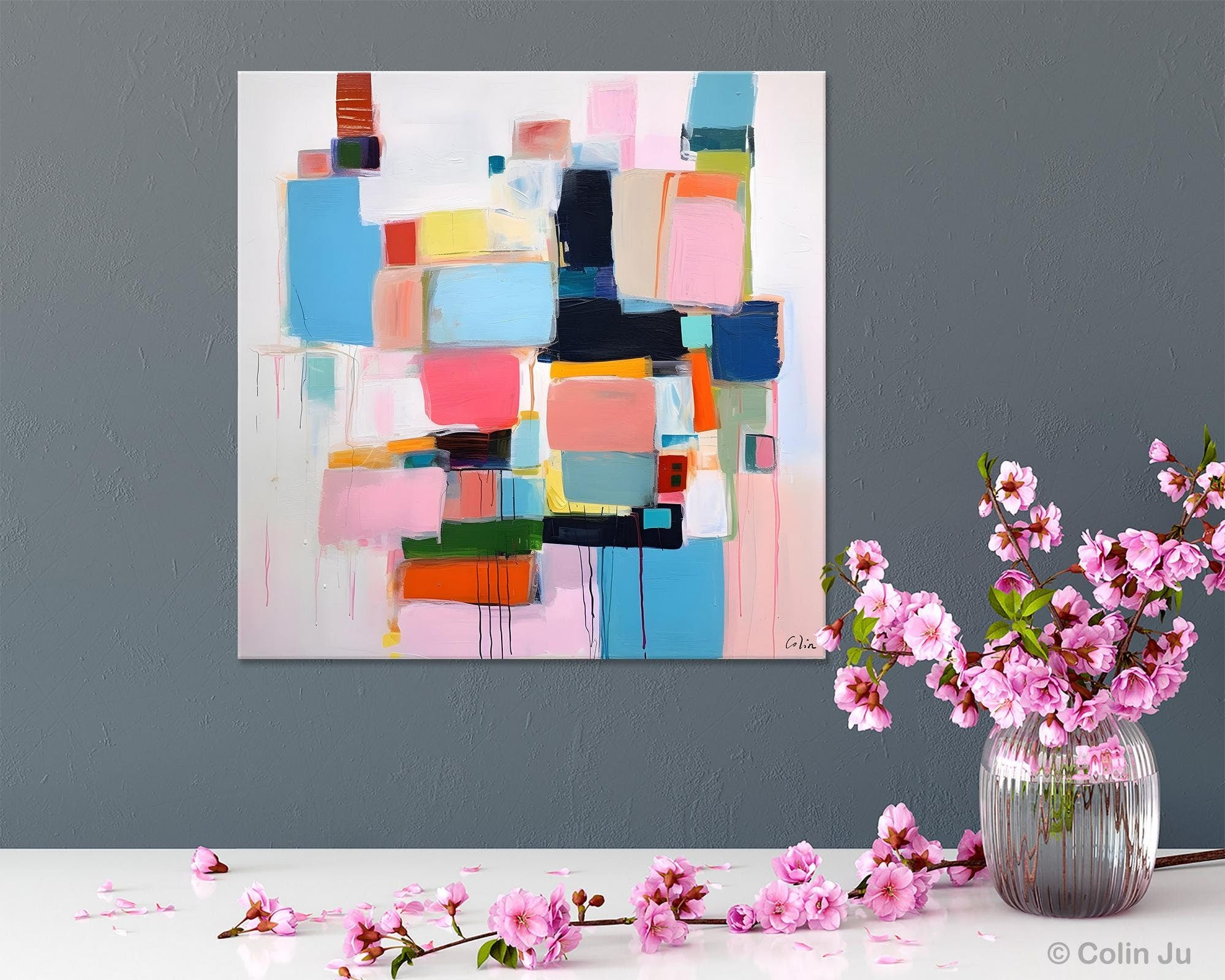 Modern Canvas Paintings, Large Abstract Art for Bedroom, Original Abstract Wall Art, Simple Modern Acrylic Artwork, Contemporary Canvas Art-artworkcanvas