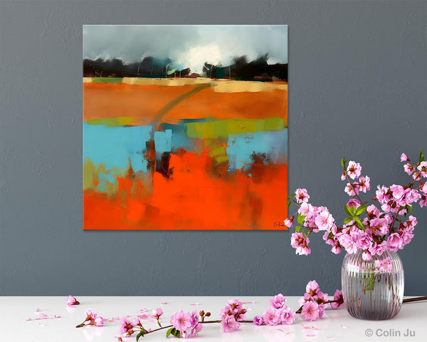 Original Abstract Wall Art, Landscape Acrylic Art, Landscape Canvas Art, Hand Painted Canvas Art, Large Abstract Painting for Living Room-artworkcanvas