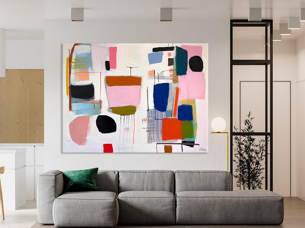 Contemporary Acrylic Painting on Canvas, Original Canvas Art, Large Wall Art Painting for Bedroom, Oversized Modern Abstract Wall Paintings-artworkcanvas