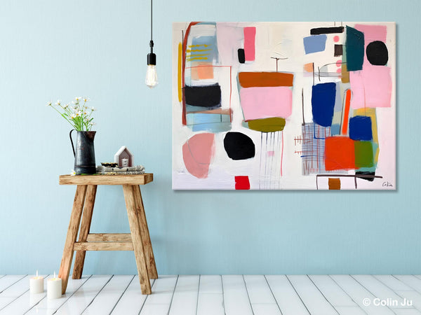 Contemporary Acrylic Painting on Canvas, Original Canvas Art, Large Wall Art Painting for Bedroom, Oversized Modern Abstract Wall Paintings-artworkcanvas