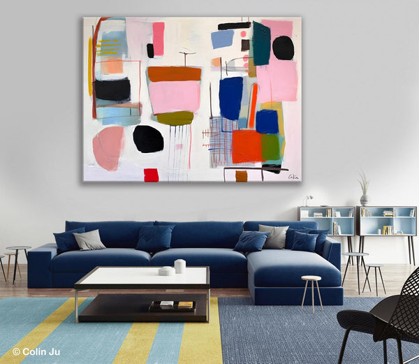 Contemporary Acrylic Painting on Canvas, Original Canvas Art, Large Wall Art Painting for Bedroom, Oversized Modern Abstract Wall Paintings-artworkcanvas