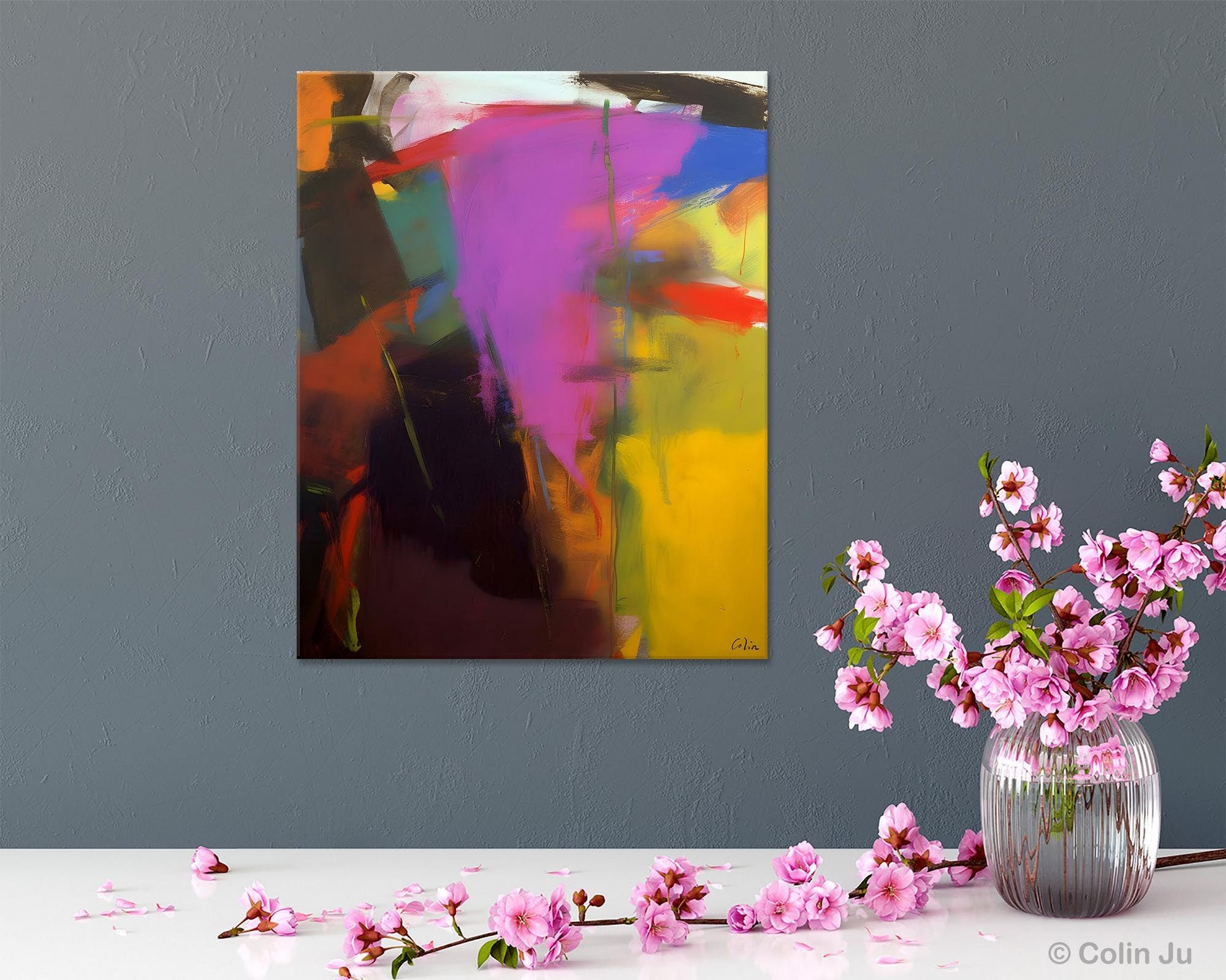 Large Original Abstract Wall Art, Contemporary Acrylic Paintings, Extra Large Abstract Painting for Dining Room, Abstract Painting on Canvas-artworkcanvas