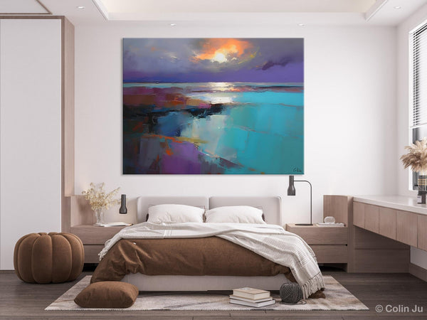 Original Landscape Abstract Painting, Landscape Canvas Paintings for Dining Room, Extra Large Modern Wall Art, Acrylic Painting on Canvas-artworkcanvas