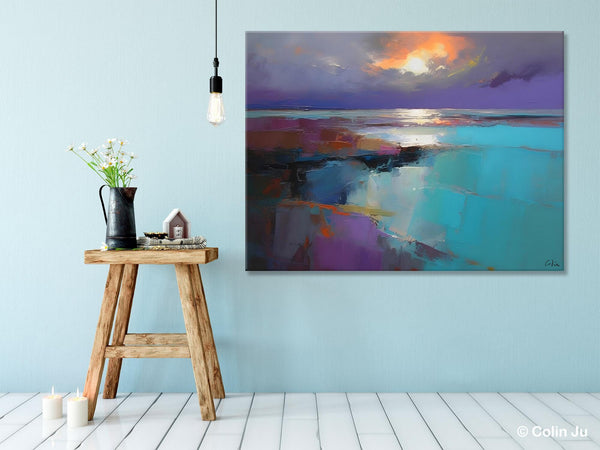Original Landscape Abstract Painting, Landscape Canvas Paintings for Dining Room, Extra Large Modern Wall Art, Acrylic Painting on Canvas-artworkcanvas