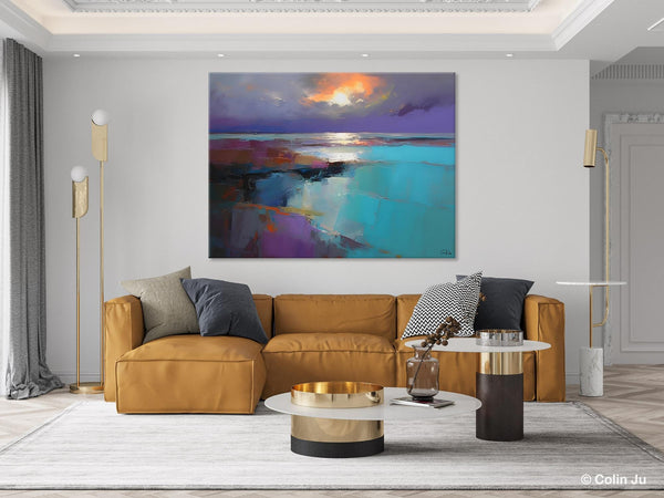 Original Landscape Abstract Painting, Landscape Canvas Paintings for Dining Room, Extra Large Modern Wall Art, Acrylic Painting on Canvas-artworkcanvas