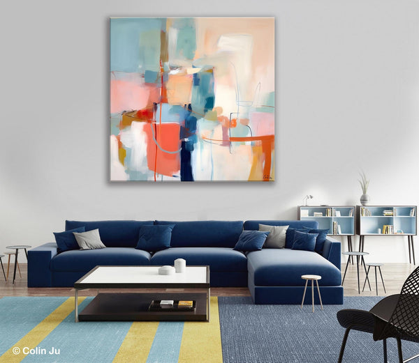 Canvas Paintings, Large Abstract Art for Bedroom, Simple Modern Acrylic Artwork, Modern Original Abstract Wall Art, Contemporary Canvas Art-artworkcanvas