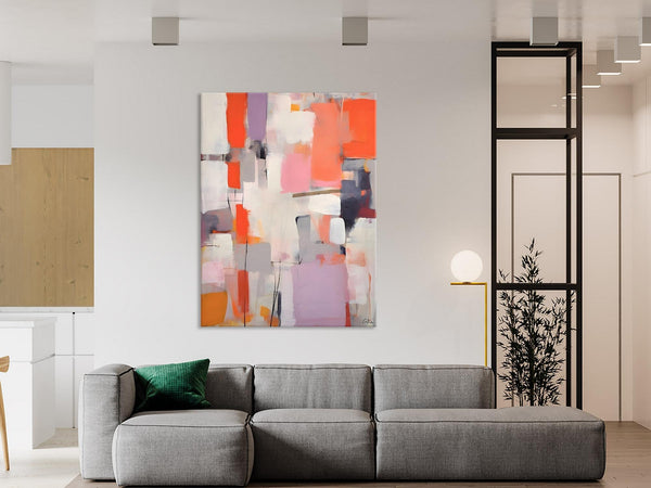 Large Painting for Dining Room, Original Canvas Artwork, Contemporary Acrylic Painting on Canvas, Simple Abstract Art, Wall Art Paintings-artworkcanvas