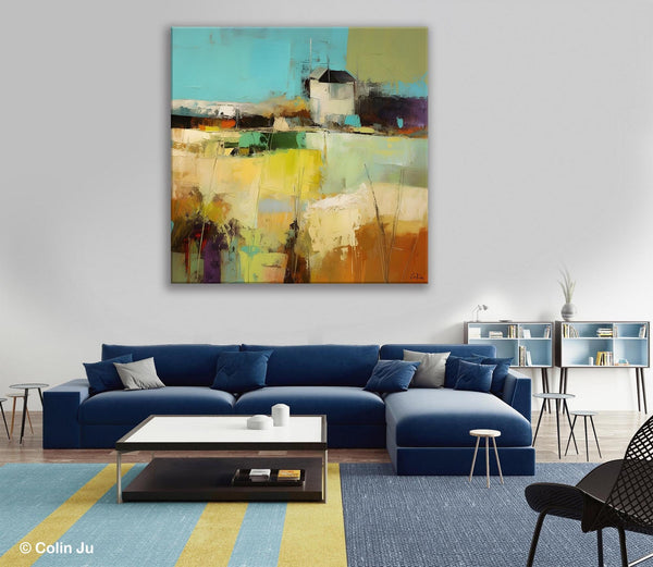 Landscape Canvas Paintings, Landscape Acrylic Art, Original Abstract Art, Hand Painted Canvas Art, Large Landscape Paintings for Living Room-artworkcanvas