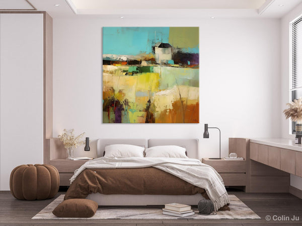 Landscape Canvas Paintings, Landscape Acrylic Art, Original Abstract Art, Hand Painted Canvas Art, Large Landscape Paintings for Living Room-artworkcanvas