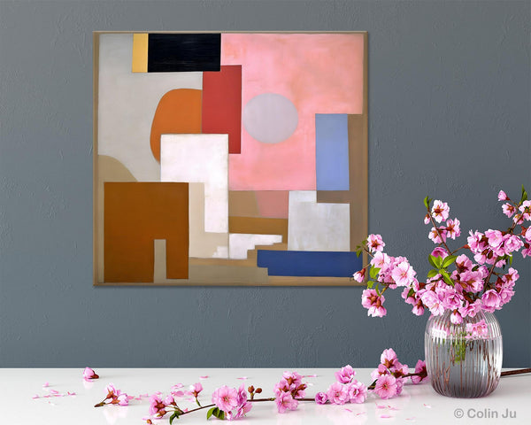 Extra Large Canvas Paintings for Living Room, Original Modern Abstract Artwork, Geometric Modern Canvas Art, Abstract Wall Art for Sale-artworkcanvas