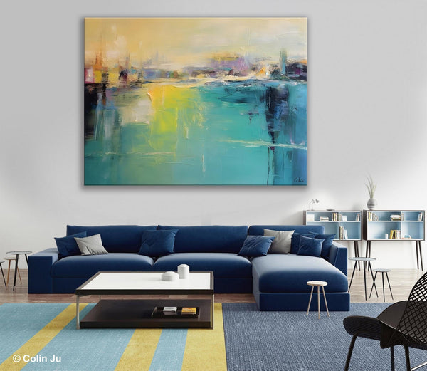 Original Canvas Artwork, Contemporary Acrylic Painting on Canvas, Large Painting for Dining Room, Simple Abstract Art, Wall Art Paintings-artworkcanvas