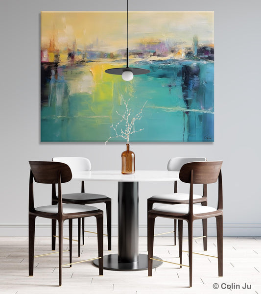 Original Canvas Artwork, Contemporary Acrylic Painting on Canvas, Large Painting for Dining Room, Simple Abstract Art, Wall Art Paintings-artworkcanvas