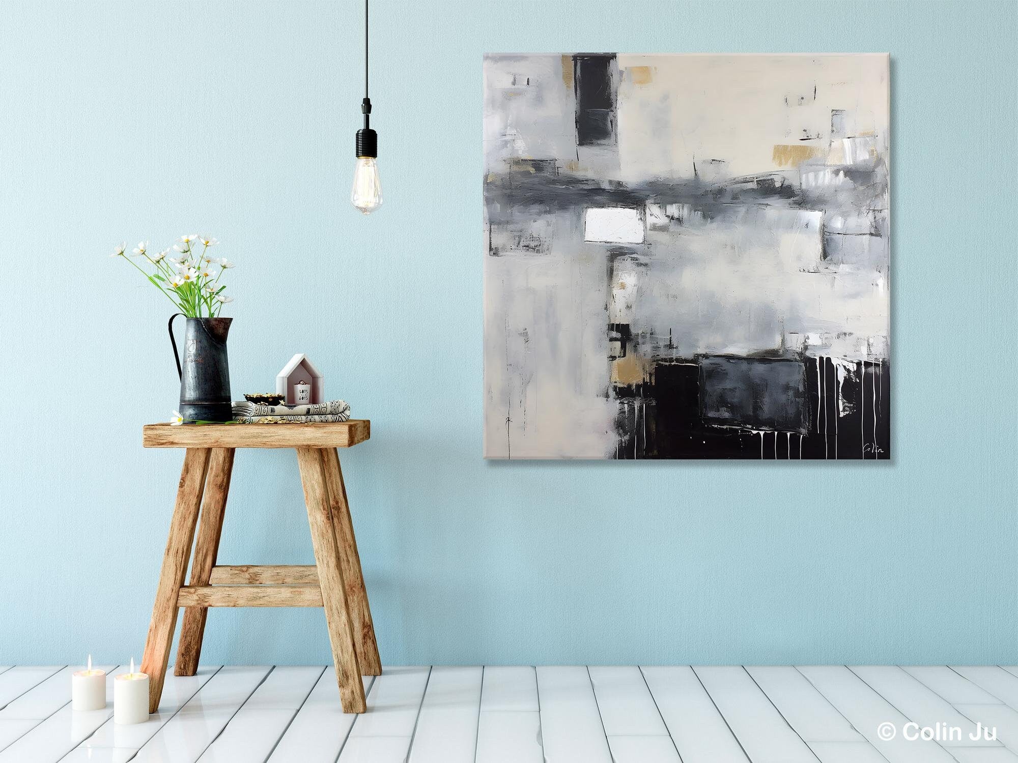 Abstract Canvas Art For Living Room, Original Modern Acrylic Painting, Extra Large Wall Art Decor