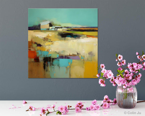 Large Landscape Canvas Paintings, Hand Painted Canvas Art, Landscape Acrylic Art, Original Abstract Art, Landscape Paintings for Living Room-artworkcanvas