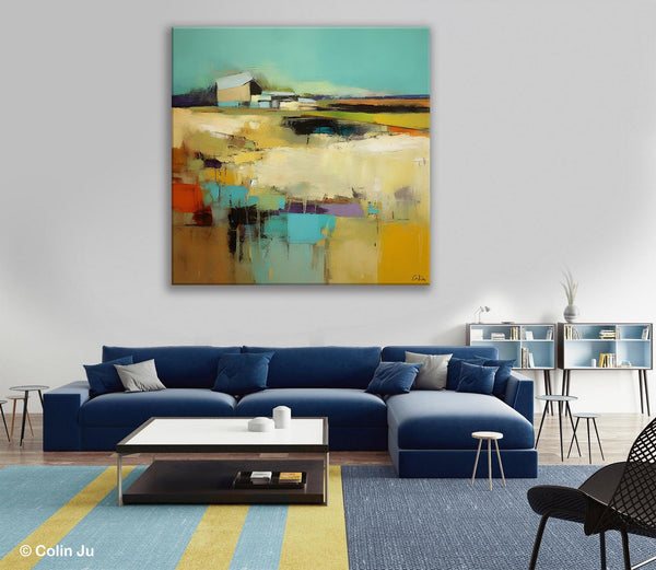 Large Landscape Canvas Paintings, Hand Painted Canvas Art, Landscape Acrylic Art, Original Abstract Art, Landscape Paintings for Living Room-artworkcanvas