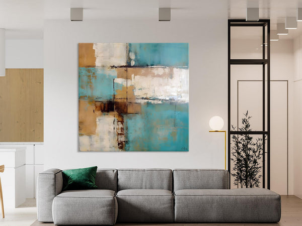 Large Wall Art for Bedroom, Geometric Modern Acrylic Art, Modern Original Abstract Art, Canvas Paintings for Sale, Contemporary Canvas Art-artworkcanvas