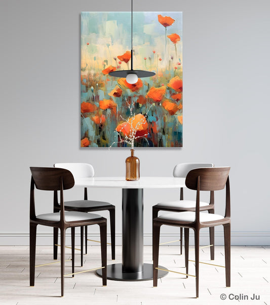 Flower Canvas Paintings, Flower Field Painting, Large Original Landscape Painting for Bedroom, Acrylic Paintings on Canvas, Hand Painted Art-artworkcanvas