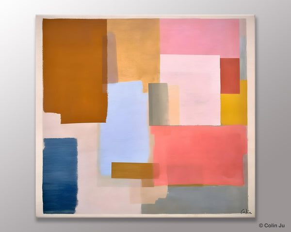 Original Abstract Art, Canvas Paintings for Sale, Large Modern Wall Art for Bedroom, Geometric Modern Acrylic Art, Contemporary Canvas Art-artworkcanvas