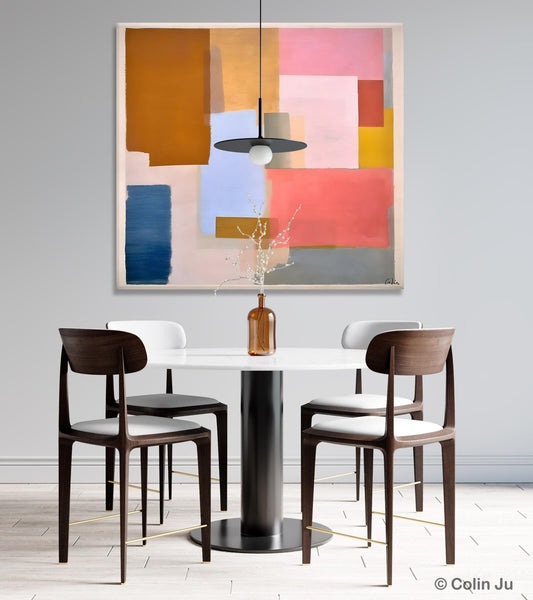Original Abstract Art, Canvas Paintings for Sale, Large Modern Wall Art for Bedroom, Geometric Modern Acrylic Art, Contemporary Canvas Art-artworkcanvas