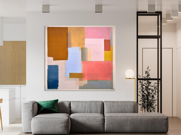 Original Abstract Art, Canvas Paintings for Sale, Large Modern Wall Art for Bedroom, Geometric Modern Acrylic Art, Contemporary Canvas Art-artworkcanvas
