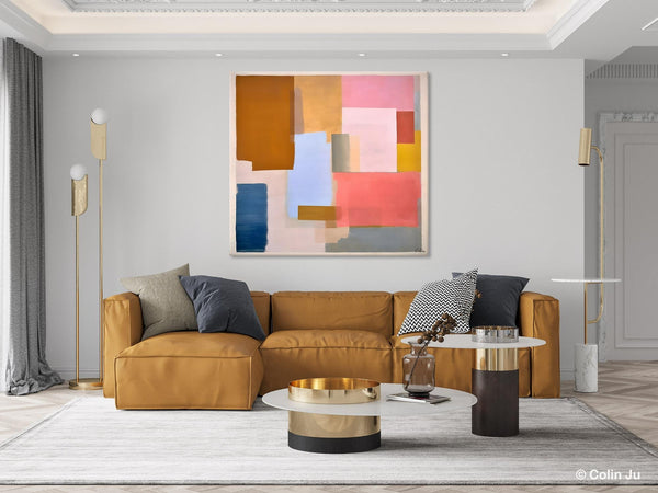 Original Abstract Art, Canvas Paintings for Sale, Large Modern Wall Art for Bedroom, Geometric Modern Acrylic Art, Contemporary Canvas Art-artworkcanvas