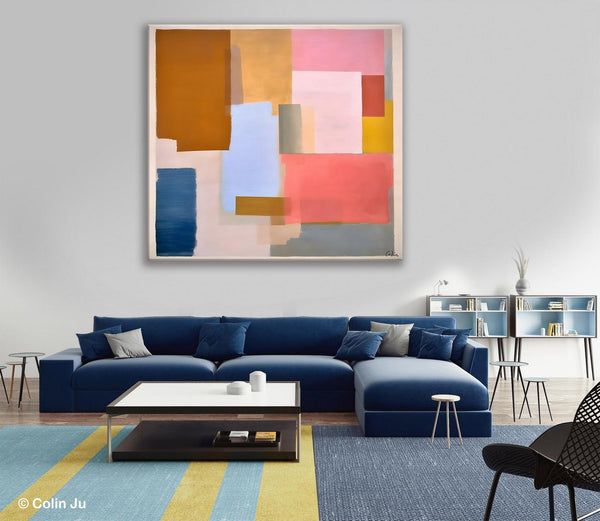 Original Abstract Art, Canvas Paintings for Sale, Large Modern Wall Art for Bedroom, Geometric Modern Acrylic Art, Contemporary Canvas Art-artworkcanvas