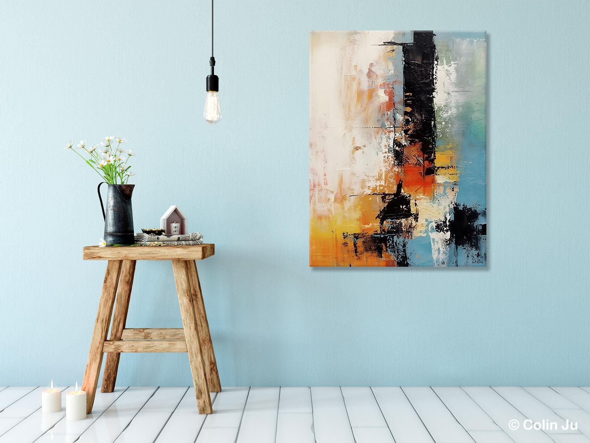 Contemporary Wall Art Paintings, Hand Painted Original Acrylic Canvas, Modern Home Decor
