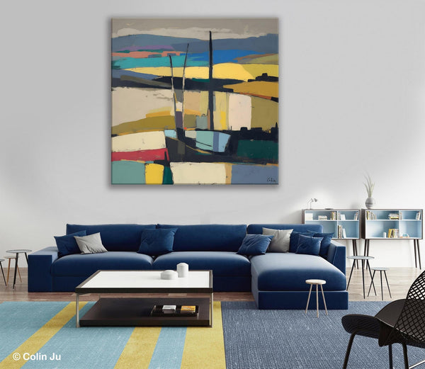 Landscape Canvas Art, Original Abstract Art, Hand Painted Canvas Art, Abstract Landscape Painting, Large Abstract Painting for Living Room-artworkcanvas