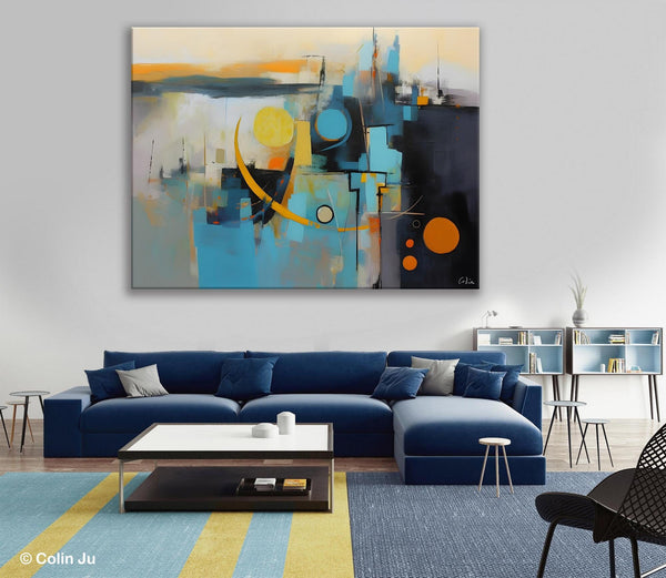 Extra Large Canvas Painting for Living Room, Original Acrylic Wall Art, Oversized Contemporary Acrylic Paintings, Abstract Canvas Paintings-artworkcanvas