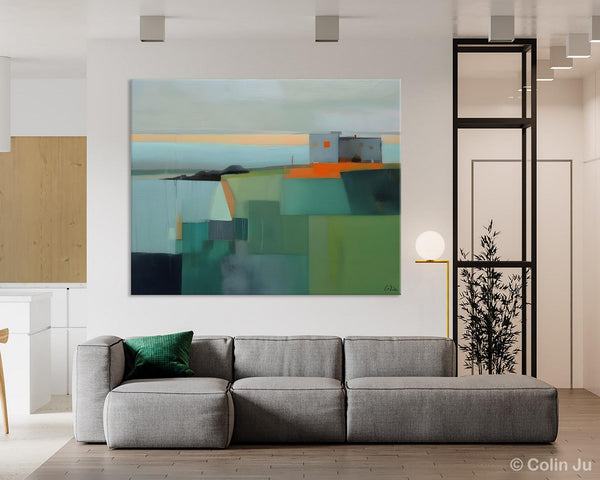 Large Original Canvas Wall Art, Contemporary Landscape Paintings, Extra Large Acrylic Painting for Dining Room, Abstract Painting on Canvas-artworkcanvas