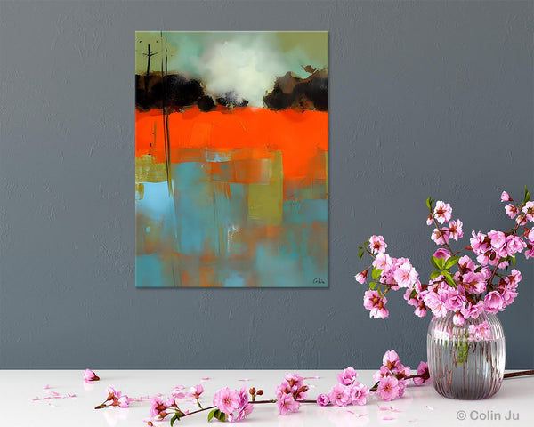 Landscape Canvas Art, Simple Modern Wall Art, Contemporary Acrylic Paintings, Original Abstract Paintings, Large Canvas Painting for Bedroom-artworkcanvas