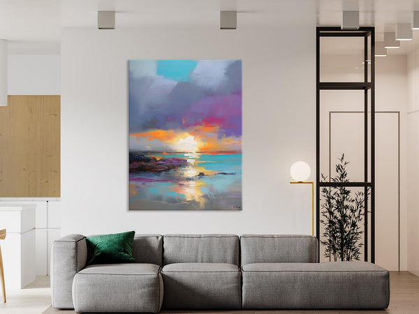 Landscape Paintings for Living Room, Extra Large Modern Wall Art Paintings, Acrylic Painting on Canvas, Original Landscape Abstract Painting-artworkcanvas