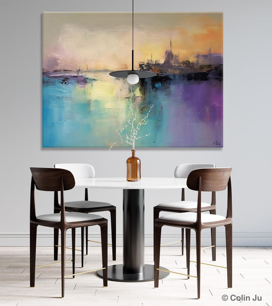 Large Paintings for Bedroom, Oversized Contemporary Wall Art Paintings, Abstract Landscape Painting on Canvas, Extra Large Original Artwork-artworkcanvas