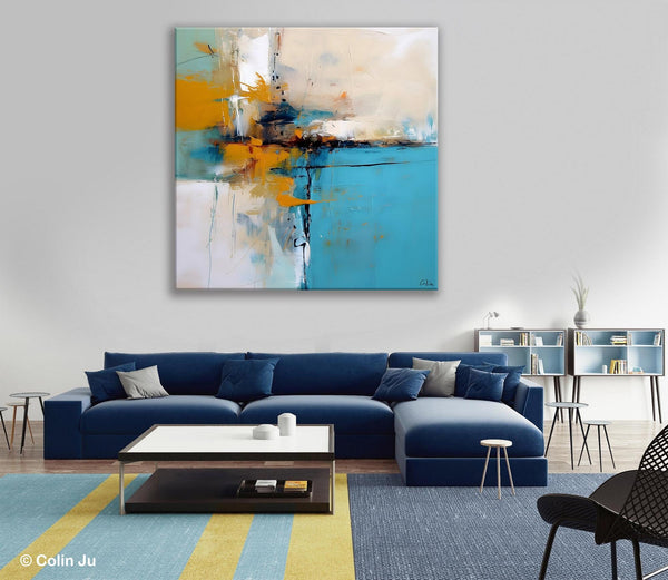 Large Abstract Art for Bedroom, Modern Canvas Paintings, Original Abstract Wall Art, Geometric Modern Acrylic Art, Contemporary Canvas Art-artworkcanvas