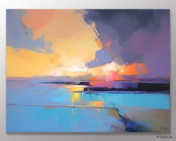Extra Large Modern Wall Art Paintings, Acrylic Painting on Canvas, Landscape Paintings for Living Room, Original Landscape Abstract Painting-artworkcanvas