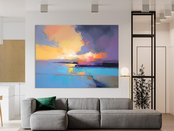 Extra Large Modern Wall Art Paintings, Acrylic Painting on Canvas, Landscape Paintings for Living Room, Original Landscape Abstract Painting-artworkcanvas
