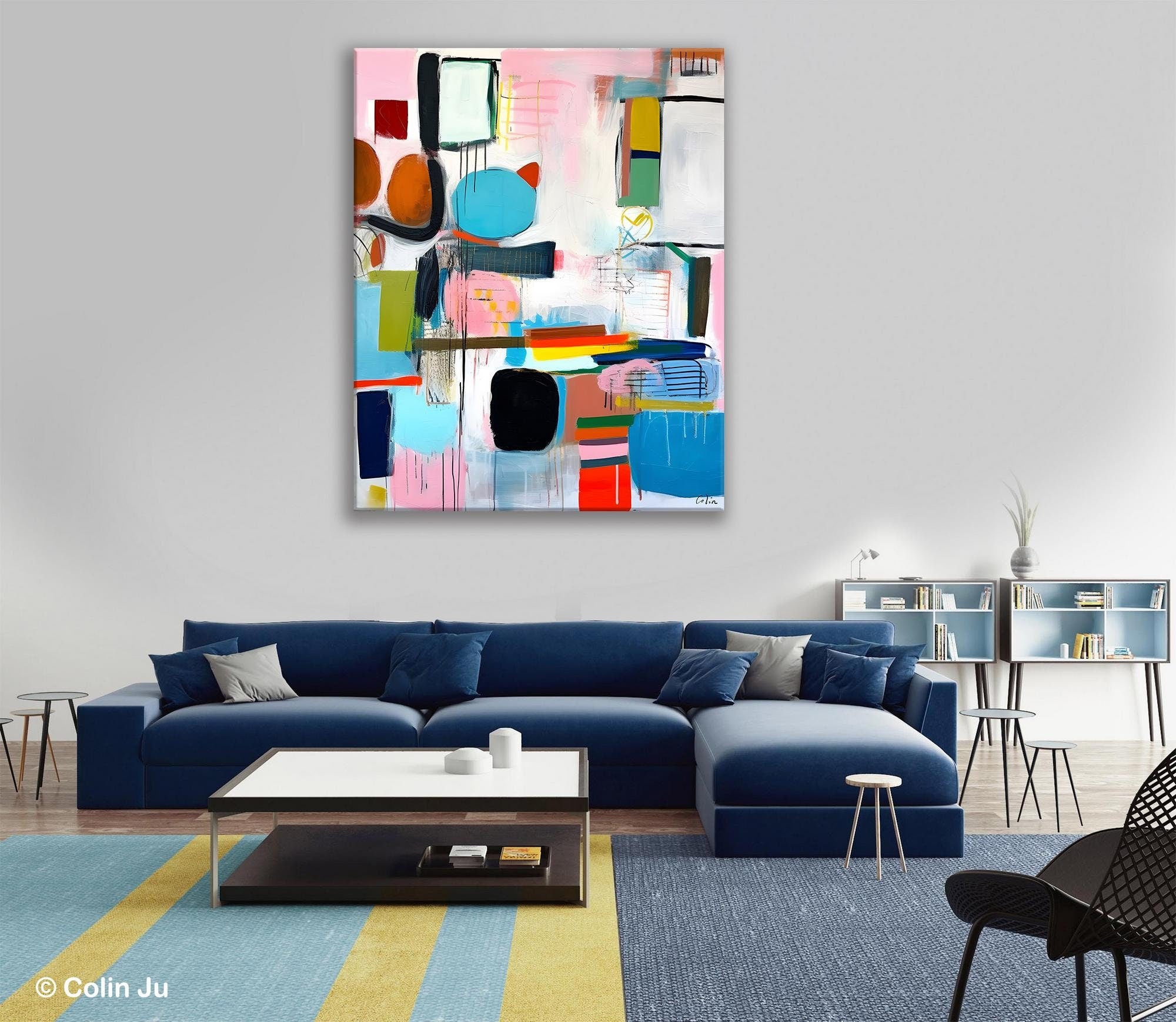 Original Acrylic Wall Art, Oversized Contemporary Acrylic Paintings, Abstract Canvas Paintings, Extra Large Canvas Painting for Living Room-artworkcanvas