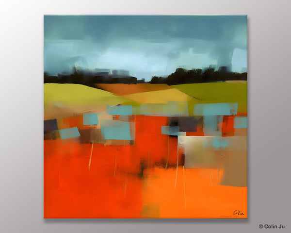 Original Landscape Wall Art Paintings, Oversized Modern Canvas Paintings, Modern Acrylic Artwork, Large Abstract Painting for Dining Room-artworkcanvas