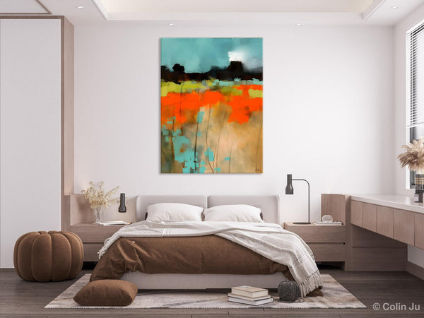 Modern Abstract Wall Art, Extra Large Canvas Painting for Dining Room, Original Canvas Wall Art Paintings, Abstract Landscape Paintings-artworkcanvas