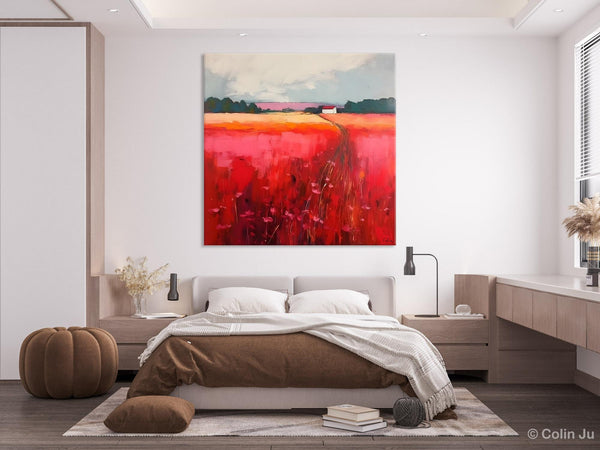 Original Landscape Paintings, Oversized Modern Wall Art Paintings, Modern Acrylic Artwork on Canvas, Large Abstract Painting for Living Room-artworkcanvas