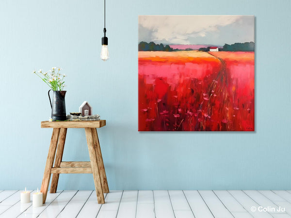Original Landscape Paintings, Oversized Modern Wall Art Paintings, Modern Acrylic Artwork on Canvas, Large Abstract Painting for Living Room-artworkcanvas