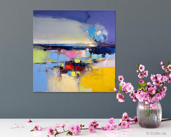 Landscape Abstract Paintings, Original Canvas Wall Art Paintings, Modern Canvas Painting for Dining Room, Acrylic Painting on Canvas-artworkcanvas