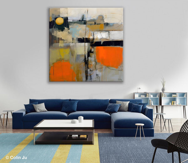 Modern Acrylic Artwork, Original Modern Art, Heavy Texture Canvas Paintings, Contemporary Canvas Art, Large Abstract Painting for Bedroom-artworkcanvas
