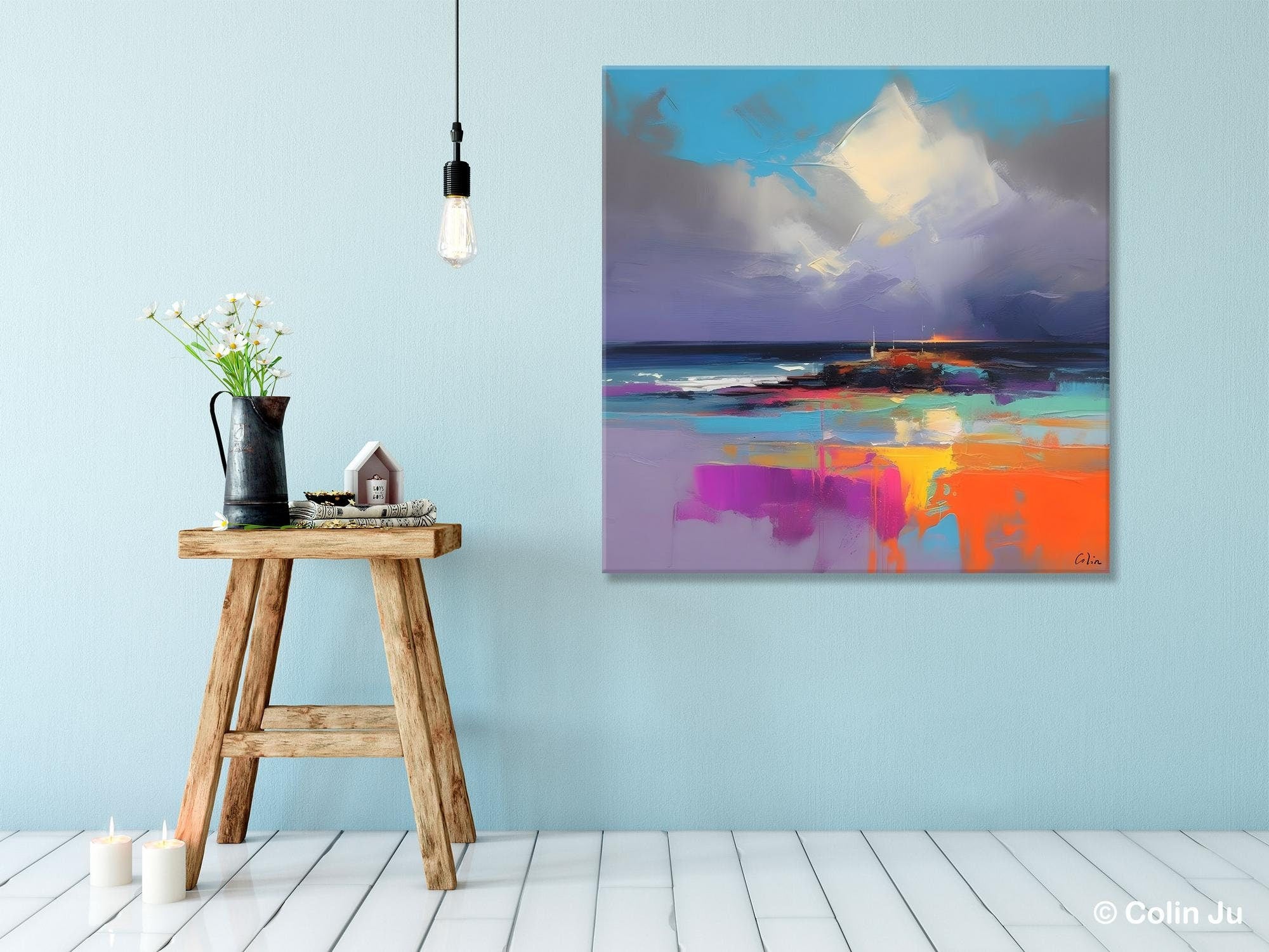 Landscape Canvas Paintings, Modern Canvas Wall Art Paintings, Original Canvas Painting for Living Room, Acrylic Painting on Canvas-artworkcanvas