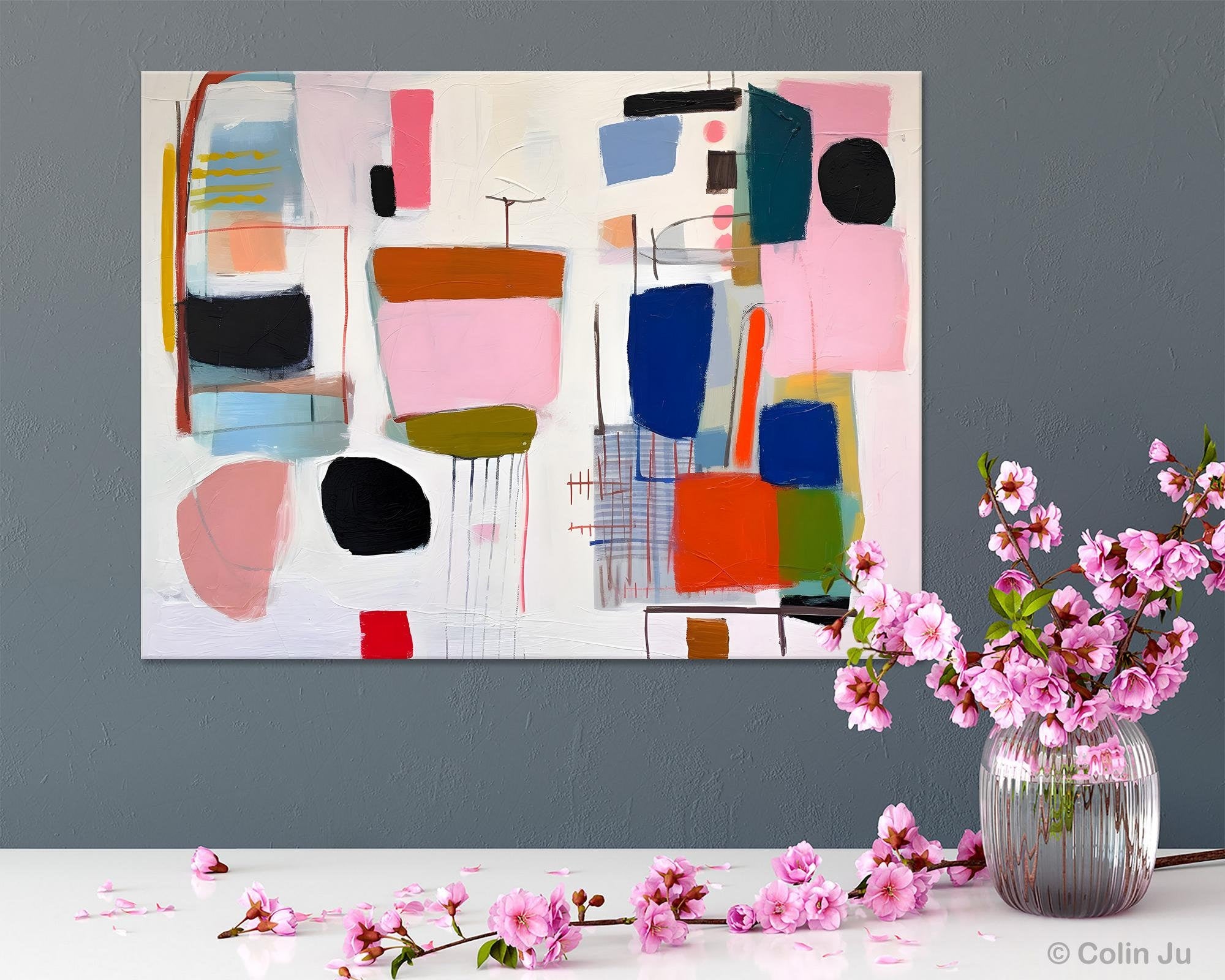 Contemporary Acrylic Painting on Canvas, Original Canvas Art, Large Wall Art Painting for Bedroom, Oversized Modern Abstract Wall Paintings-artworkcanvas