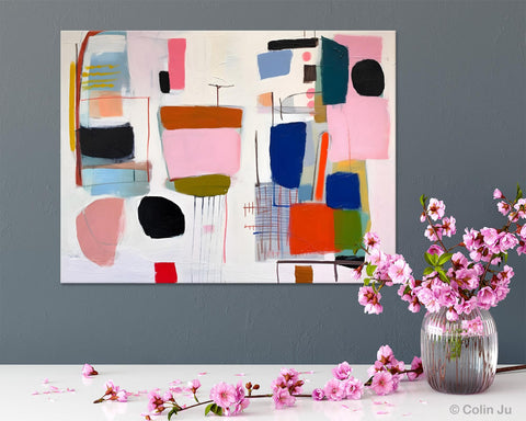 Contemporary Acrylic Painting on Canvas, Original Canvas Art, Large Wall Art Painting for Bedroom, Oversized Modern Abstract Wall Paintings-artworkcanvas