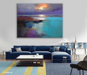 Original Landscape Abstract Painting, Landscape Canvas Paintings for Dining Room, Extra Large Modern Wall Art, Acrylic Painting on Canvas-artworkcanvas